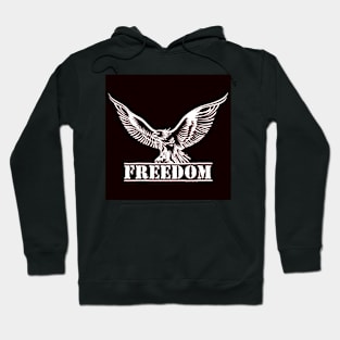 Eagle over lettering freedom drawn in engraving style Hoodie